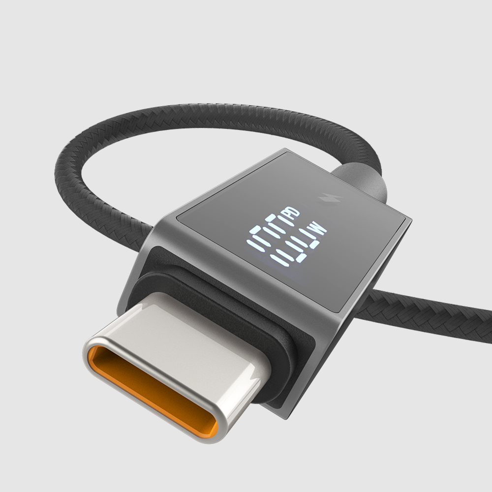 ElectroBoost - LED Display 100W PD USB-C to USB-C Data Cable