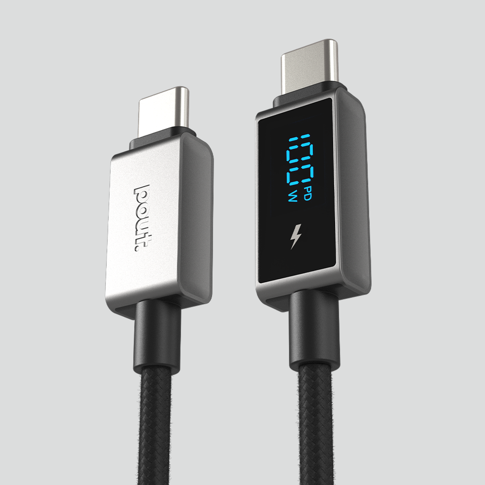 ElectroBoost - LED Display 100W PD USB-C to USB-C Data Cable