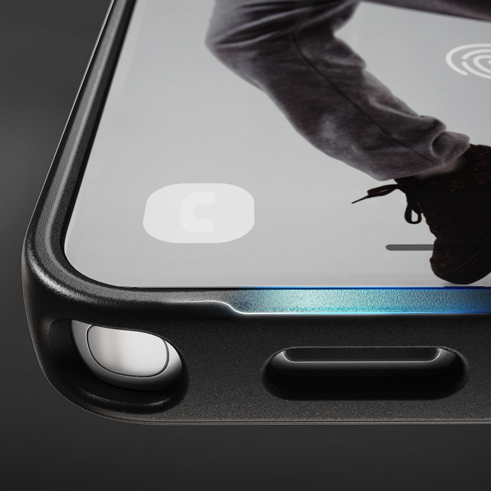 A subtly lowered bottom edge improves bottom-up swipe gestures for smoother navigation. Precision-machined aluminum buttons with tactile grooves ensure responsive, intuitive control.