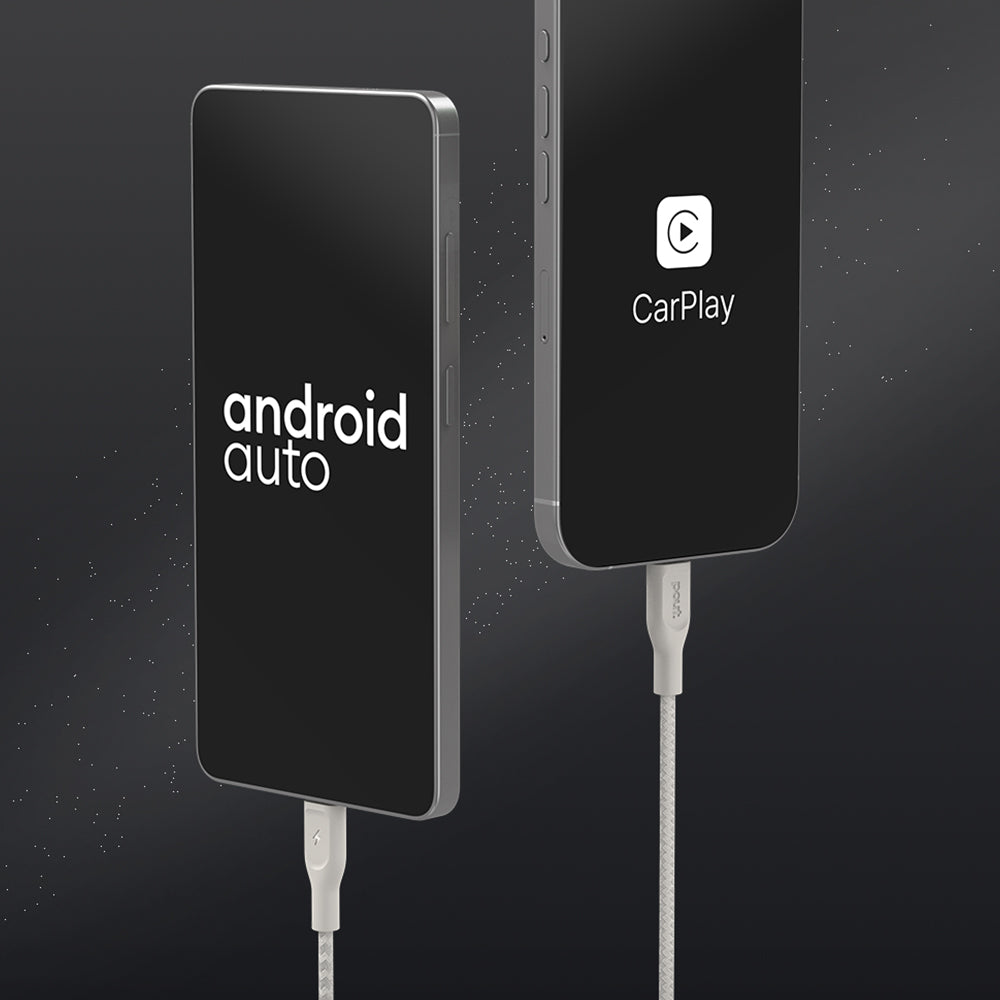 Works with laptops, tablets, phones, gaming consoles, and supports Apple CarPlay & Android Auto. 
