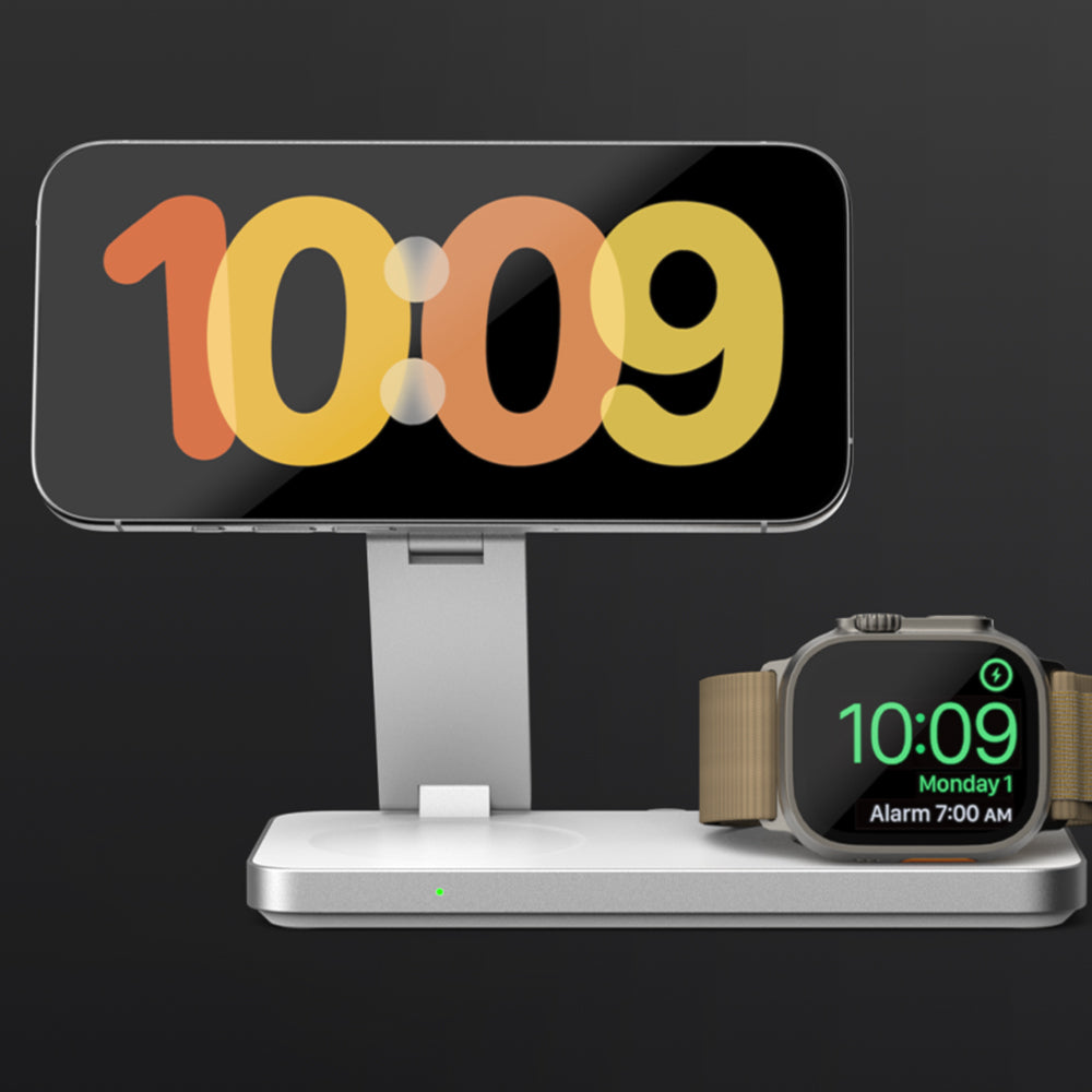 Compatible with iPhone StandBy mode, the charger lets you display useful information, such as the time or notifications, in landscape orientation while charging. This makes it perfect for desks, nightstands, or travel use.