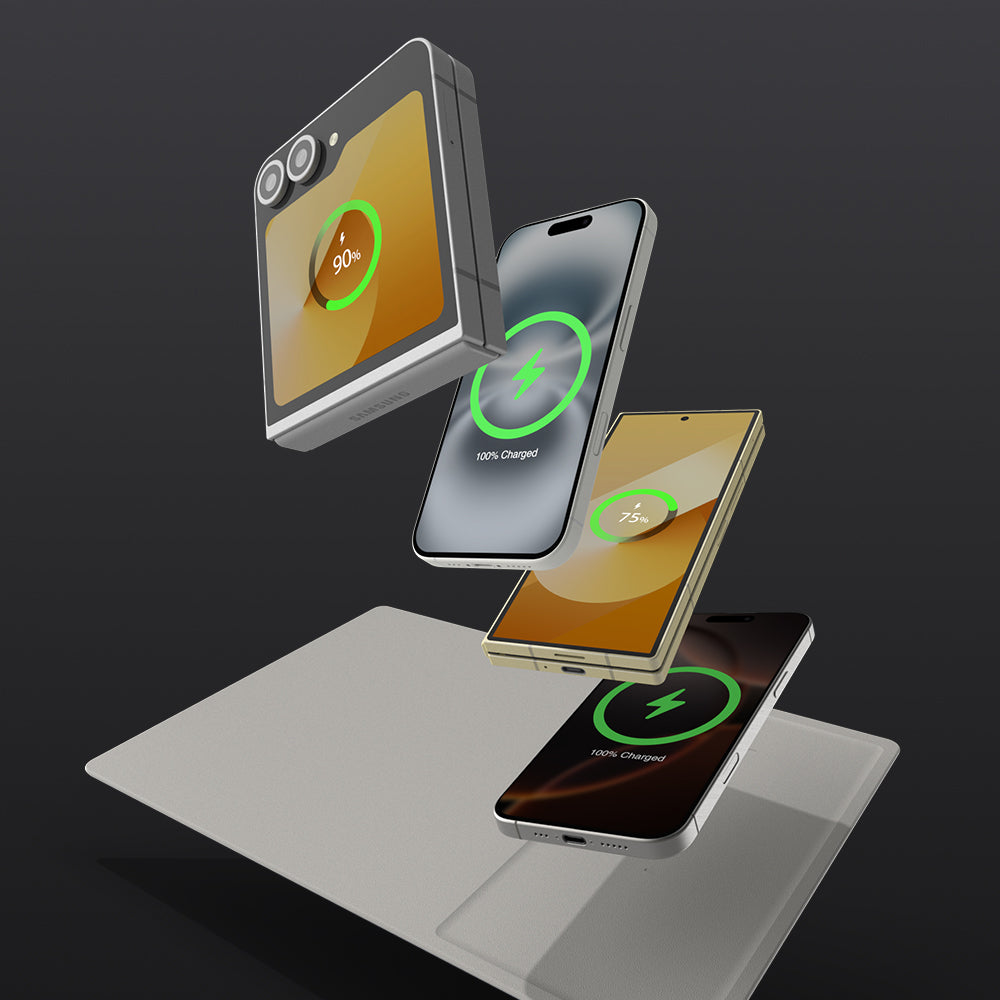 Compatible with a wide range of Qi-enabled devices, including Apple iPhones (16/15/14 series and earlier models down to iPhone 8), AirPods, Samsung Galaxy devices (S24/S23 series, Z Flip, Z Fold, Note series), Galaxy Buds, and more. Its universal compatibility ensures seamless functionality across brands and device types, making it an ideal companion for tech enthusiasts. 
