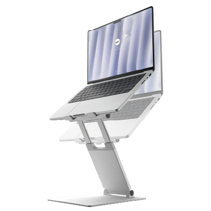 Model : POUT-02701
Size : 10.6" x 2.1"~15.7" x 10.6" (270 x 53~400 x 268 mm)
Weight : 3.68lbs(1.67kg) 
Material : Aluminium, Silicone
Supports up to (Size) : 10 – 17" Laptop  
Supports up to (Weight) : Up to 11lbs (5kg)