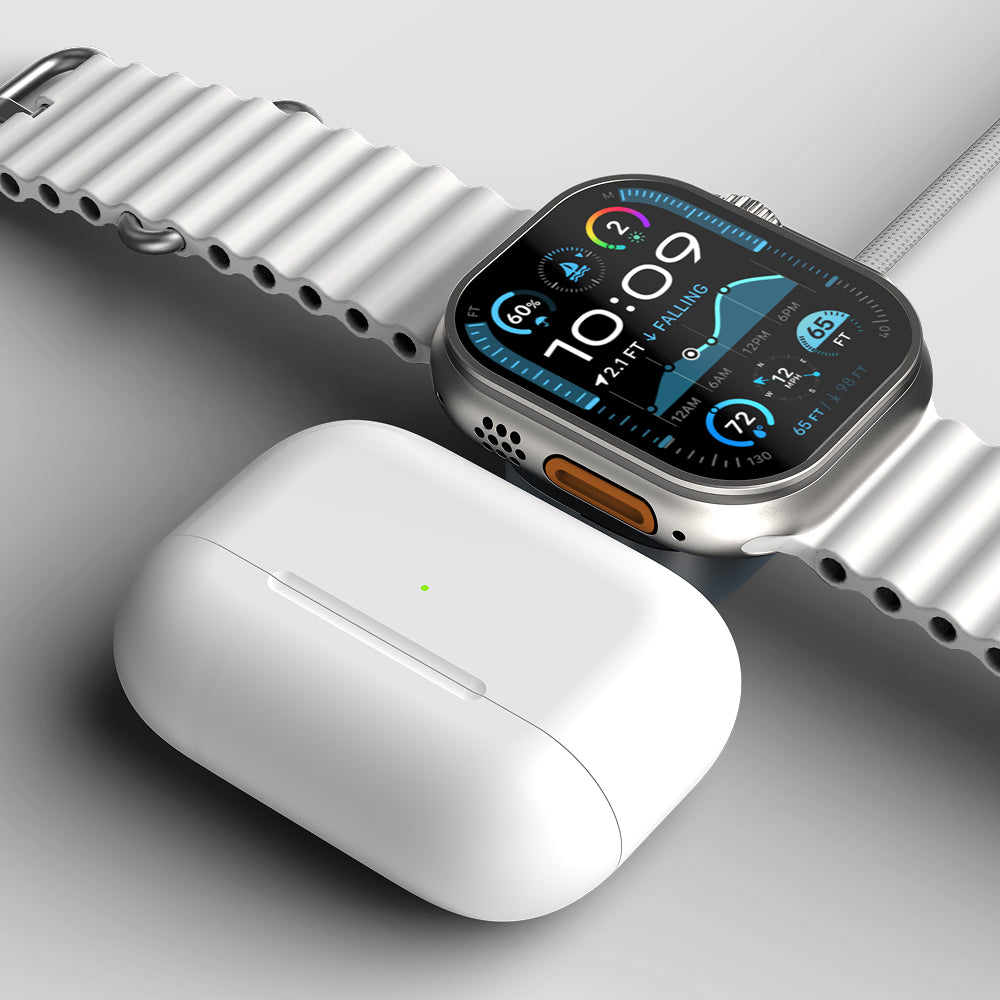 ElectroBoost Duo – 3i-1 100W USB-C to USB-C Cable with Magnetic Charger for Apple Watch & AirPods