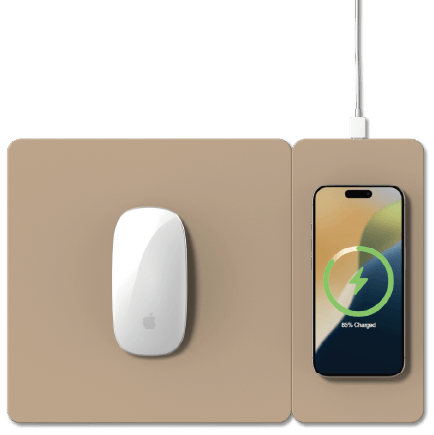 Model: POUT-02201
Size: (Mouse Pad) 240x215x5mm (Charging Pad) 100x215x5mm (Total) 340x215x5mm
Weight: (Mouse Pad) 250g (Charging Pad) 125g (Total) 375g 
Material: PC-ABS, Vegan Leather, Magnet 
Power Input: DC 5V 2A / 9V 2.22A / 12V 1.67A 
Power Output: 5W / 7.5W / 10W / 15W 
Frequency: 110-150 KHz 
Operating Temperature: 0°C-35°C 
Storage Temperature: -20°C~70°C