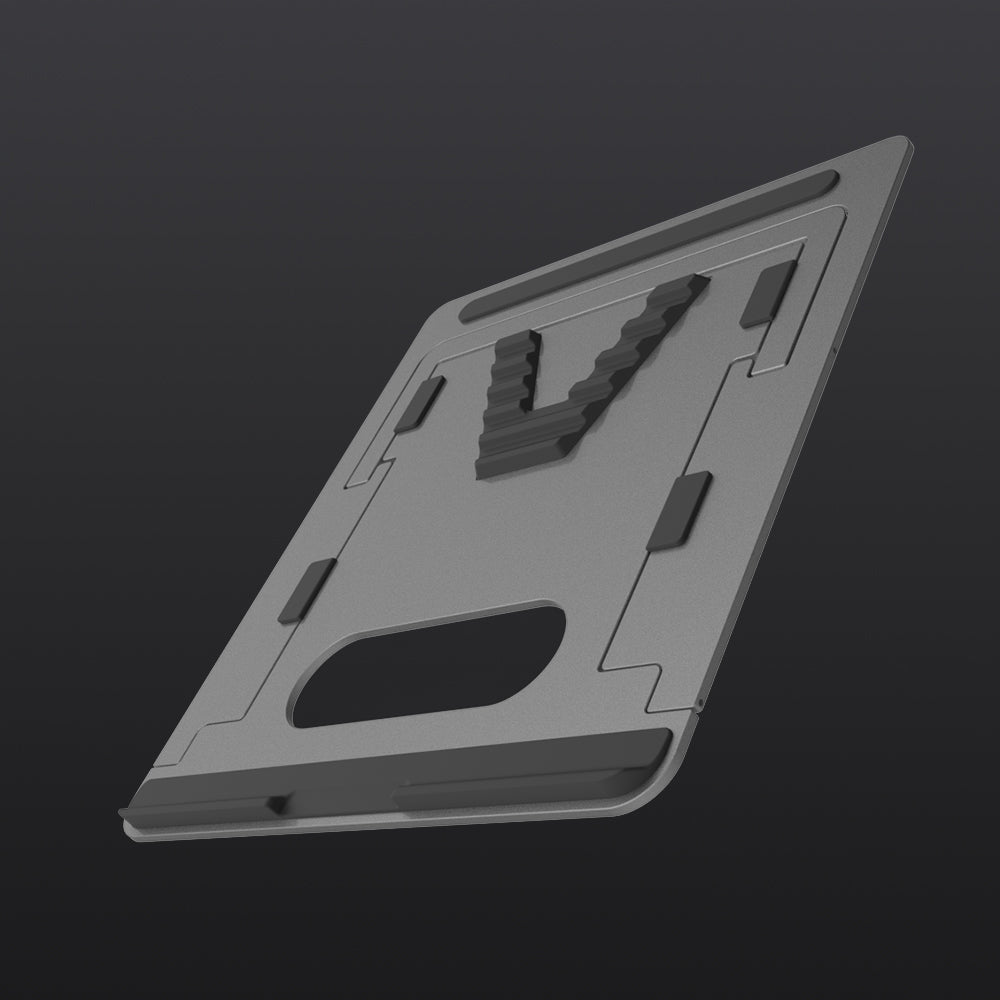 The aluminum panel acts as a natural heat sink, efficiently cooling your laptop and preventing overheating. The non-skid rubber feet keep your device securely in place, protecting both your laptop and work surface from scratches or scuffs. 