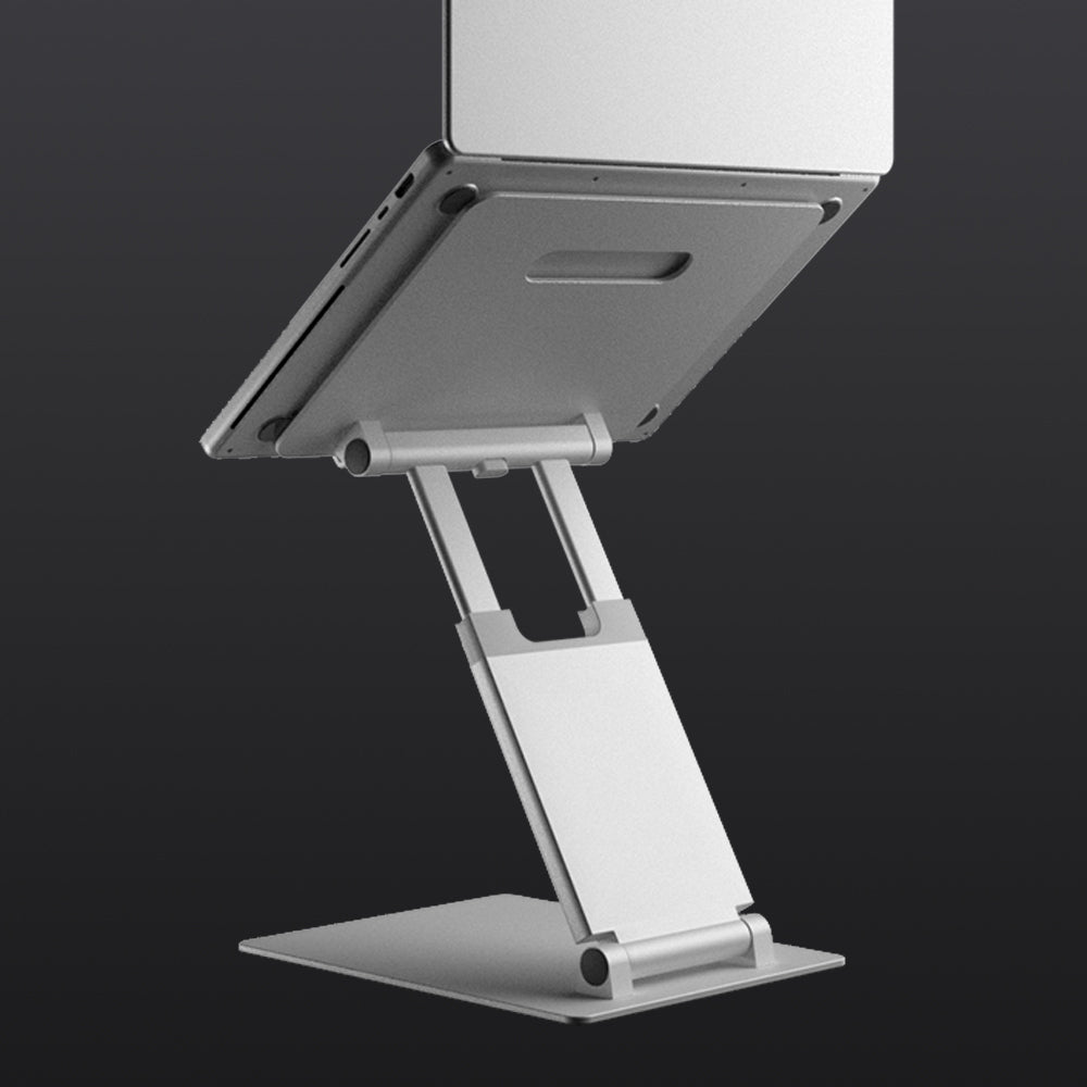 Easily elevate your laptop screen from 2.1” (54mm) to 20” (500mm). The arm features free-level height adjustment, while the holder tilts 0-180°, allowing you to find the perfect ergonomic position, whether sitting or standing. 